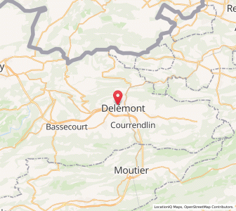 Map of Delémont, Jura