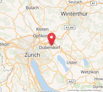 Karte von Dübendorf / Kunklerstrasse, Zürich