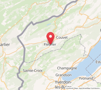 Map of Fleurier, Neuchâtel