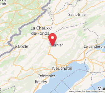 Map of Fontainemelon, Neuchâtel