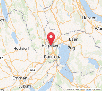 Map of Hünenberg ZG, Zug