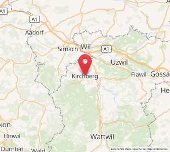 Map of Kirchberg SG, Saint Gallen