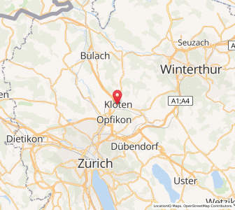 Map of Kloten, Zurich