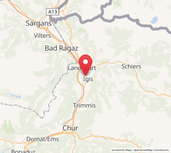 Map of Landquart GR, Grisons