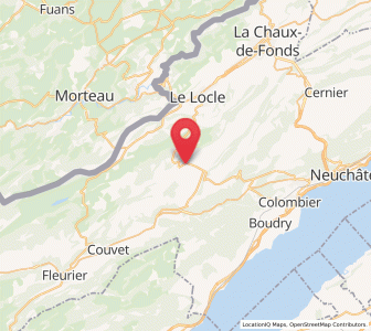 Map of Les Ponts-de-Martel, Neuchâtel