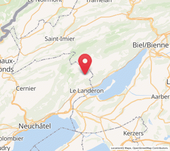 Map of Lignières NE, Neuchâtel