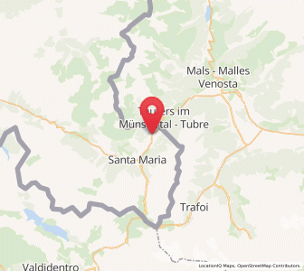 Map of Müstair, Grisons
