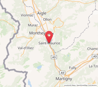 Map of Saint-Maurice VS, Valais