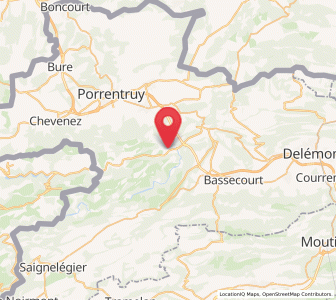 Map of Saint-Ursanne, Jura