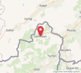 Map of Samnaun, Grisons