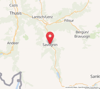 Map of Savognin, Grisons