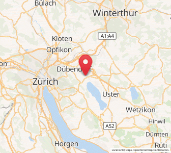 Karte von Schwerzenbach / Blatten, Zürich