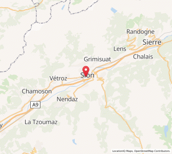 Map of Sitten, Valais