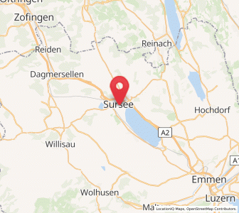 Map of Sursee, Lucerne