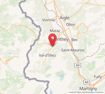 Map of Troistorrents, Valais