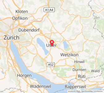 Map of Uster, Zurich