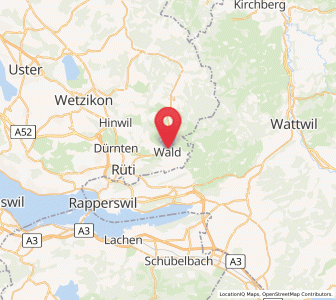 Map of Wald ZH, Zurich