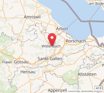 Map of Wittenbach SG, Saint Gallen