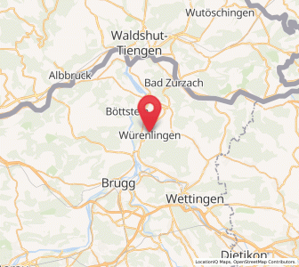 Map of Würenlingen, Aargau