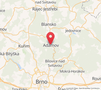 Map of Adamov u Brna, South Moravian