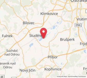 Map of Klein Olbersdorf, Moravskoslezský