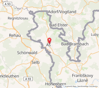 Map of Asch, Karlovarský kraj