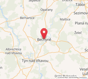 Map of Bechyne, Jihočeský kraj