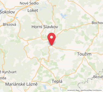 Map of Becov nad Teplou, Karlovarský kraj