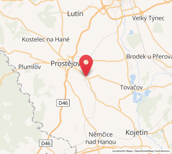 Map of Bedihošť, Olomoucký