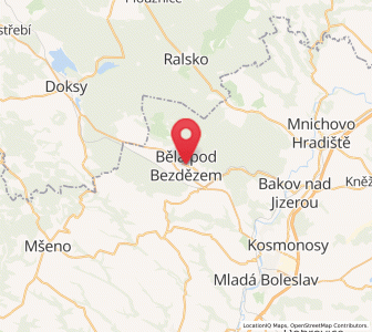 Map of Bělá pod Bezdězem, Central Bohemia