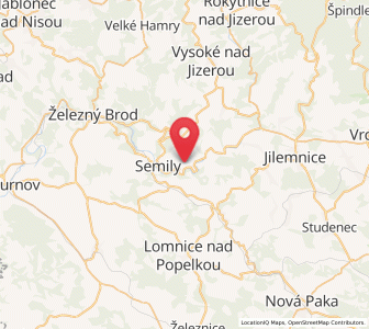 Map of Benešov u Semil, Liberecký kraj