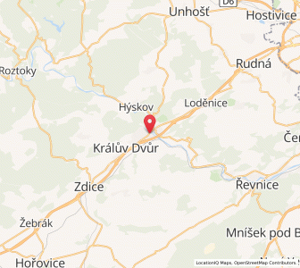 Map of Beraun, Central Bohemia