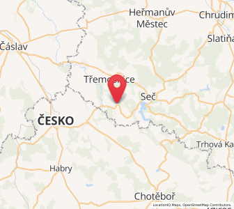 Map of Běstvina, Pardubický