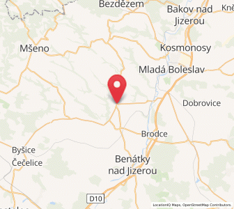 Map of Bezno, Central Bohemia