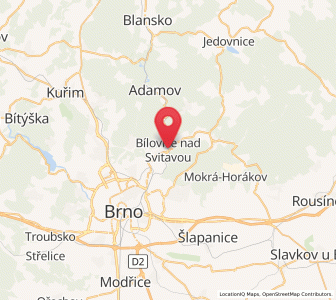 Map of Bílovice nad Svitavou, South Moravian