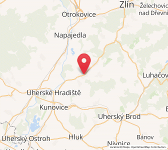 Map of Bílovice u Uherského Hradiště, Zlín