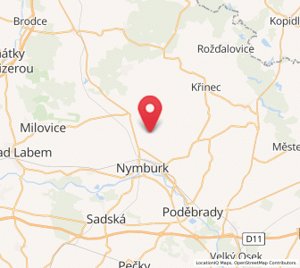 Map of Bobnice, Central Bohemia