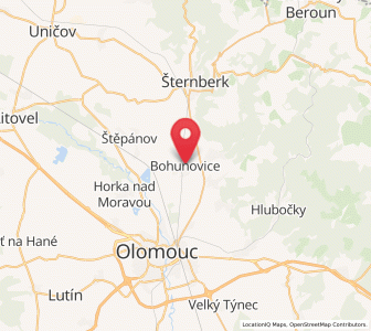 Map of Bohuňovice, Olomoucký
