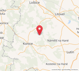 Map of Bohuslavice, Olomoucký