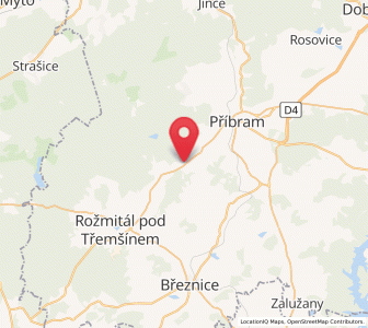 Map of Bohutín, Central Bohemia