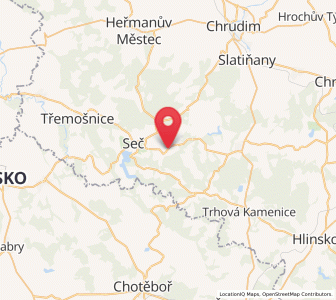 Map of Bojanov, Pardubický