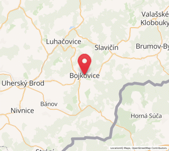 Map of Bojkovice, Zlín