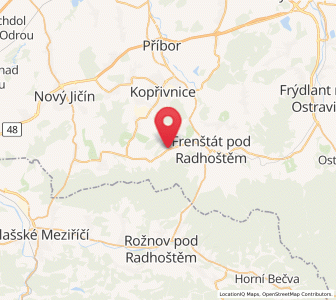 Map of Bordovice, Moravskoslezský