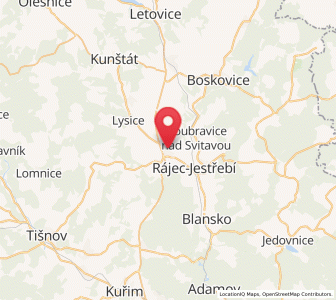 Map of Bořitov, South Moravian
