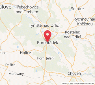 Map of Borohrádek, Královéhradecký kraj