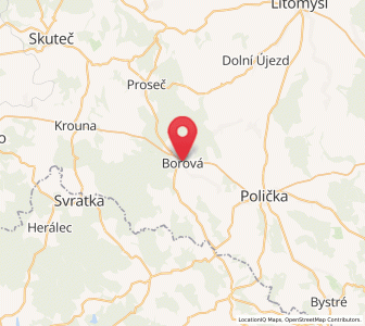 Map of Borová, Pardubický