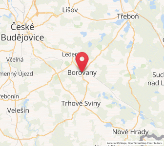 Map of Borovany, Jihočeský kraj
