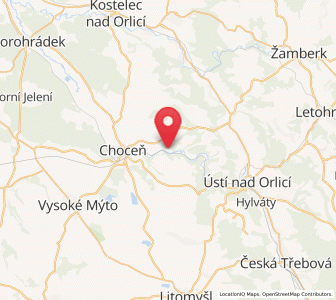 Map of Brandýs nad Orlicí, Pardubický