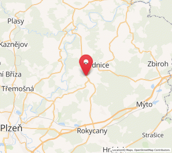 Map of Břasy, Plzeň Region