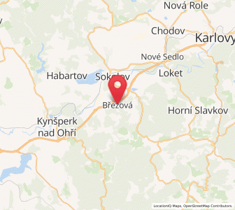 Map of Březová, Karlovarský kraj